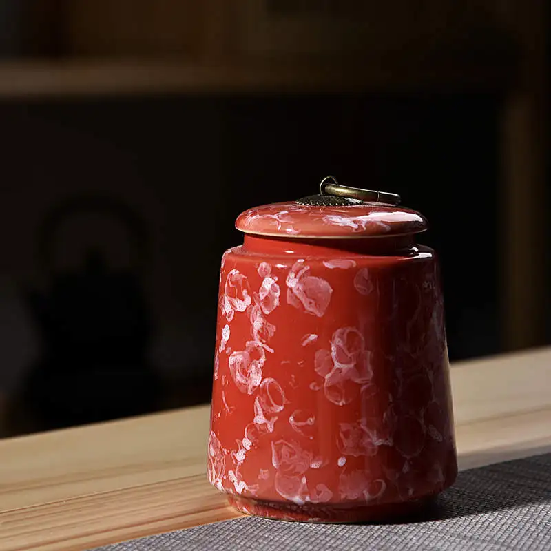

Home Purple Sand Ceramic Tea Storage Box Tea Jars Multi Colors Candy Jars With Cover 1pcs Kitchen Spices Storage Box Container