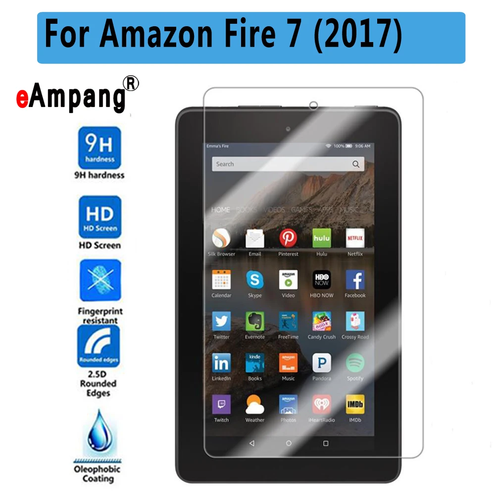 Premium Quality Tempered Glass For Amazon Fire 7 2017 Tablet Screen