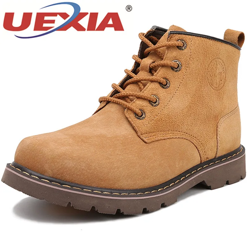

UEXIA 2018 New Men's Cowhide Leather Work Ankle Boots Ankle Boots Men Handmade Retro Men Shoe Working Outdoor Handmade Chelsea