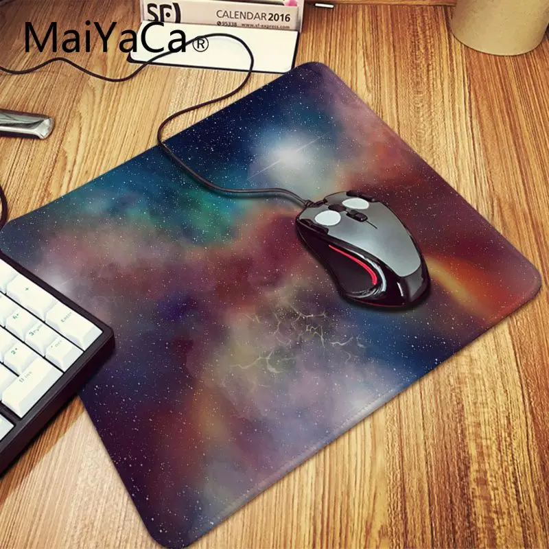 Игровой коврик для мыши Maiyaca с цветным звездным небом Офисная мышь игровой xl