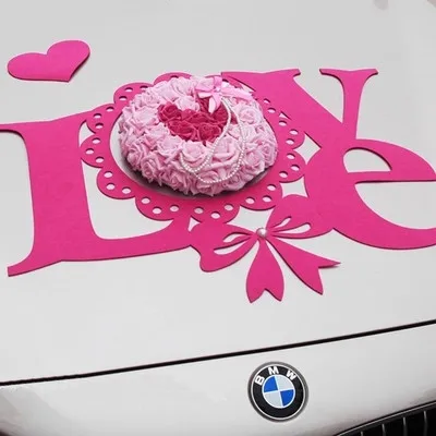 Новая фланелевая любовь PE Роза цветы жемчуг свадебный автомобиль цветок набор свадебные церемонии украшения