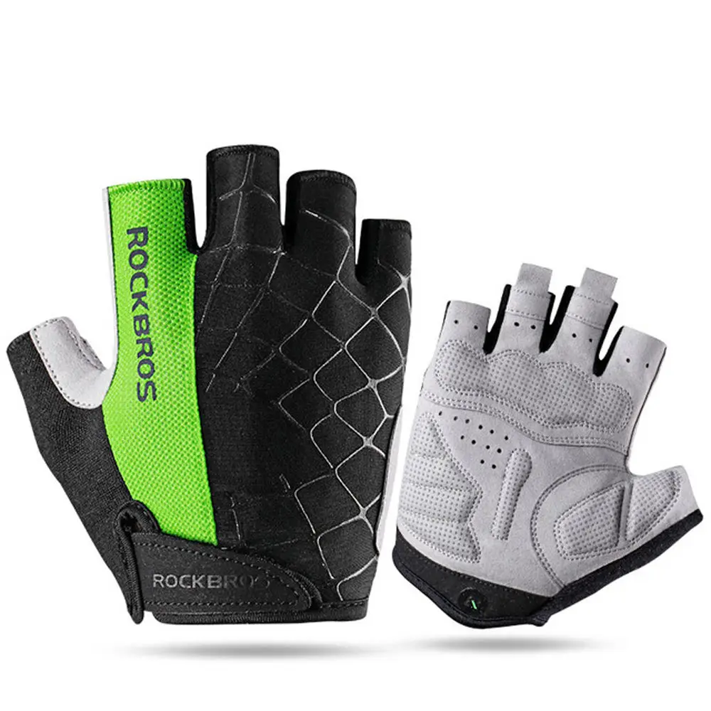 

ROCKBROS Motorcycle Gloves Half Finger Shockproof Breathable MTB Mountain Bicycle Gloves Men Women Cycling Ride Sports Glove