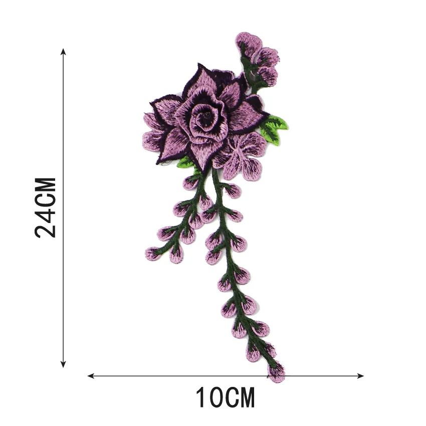 Вышивка кружевная ткань паста национальная джинсовая одежда патч Водорастворимая трехмерная Пара Цветов - Color: 1