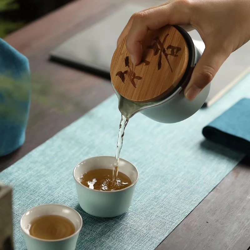 TANGPIN керамический чайник gaiwan с 3 чашками gaiwan чайные наборы портативный чайный набор для путешествия