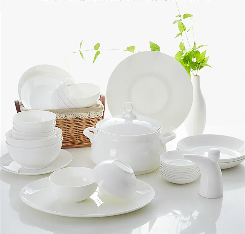 High Grade Tangshan Bone China Tableware Set 56 Pieces Ceramic