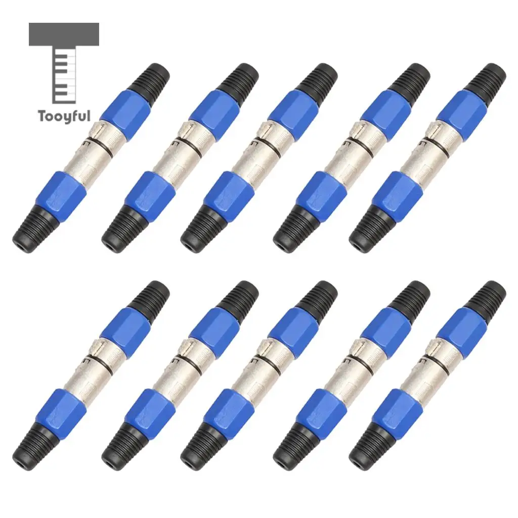 10 Pairs XLR Male & Female Microphone Plug Audio Cable Adapter Connector for Guitar Mixer