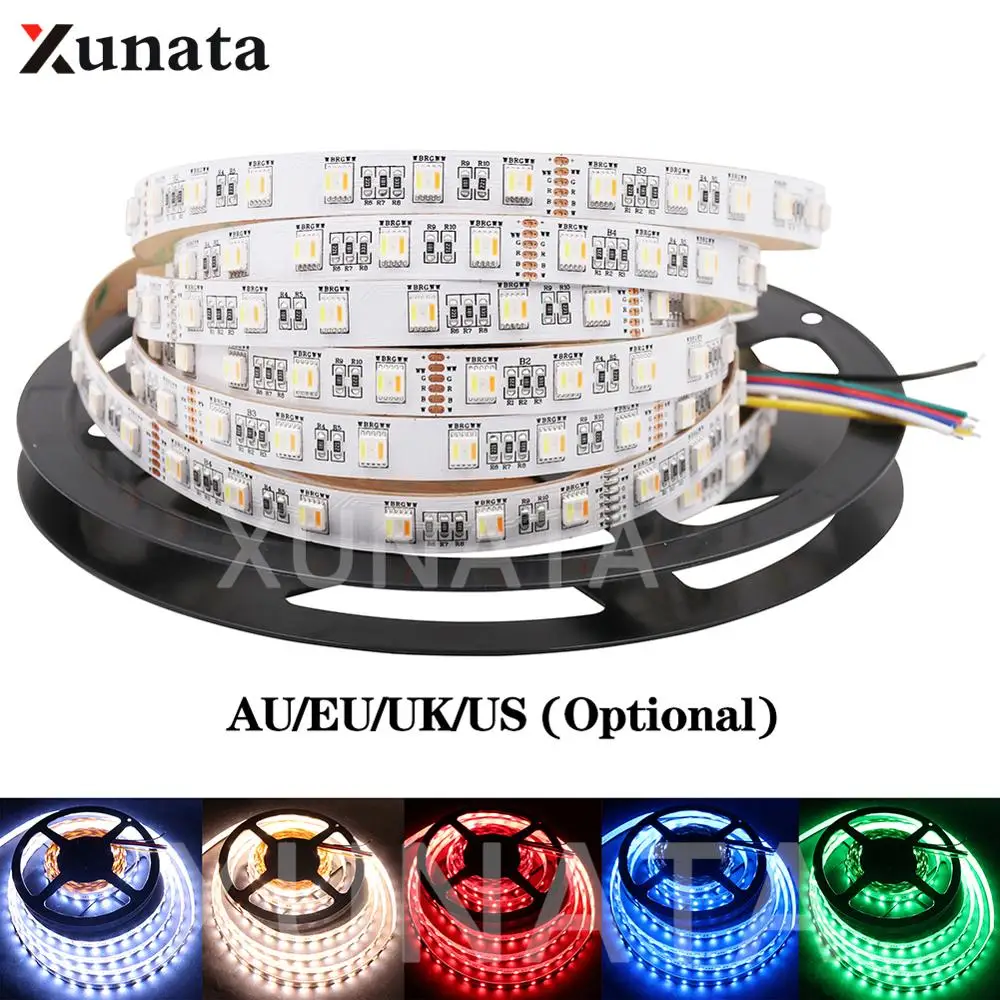 cheap 5m 12V 24V 5 Colors in 1 Chip LED Strip 5050 RGB+CCT(RGBW RGBWW) 60Leds m Waterproof Flexible Ribbon Tape + Mi Light RF Remote