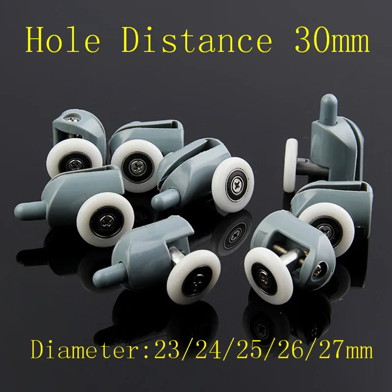 

8pcs/lot Shower Rooms Cabins Pulley Shower Room Roller /Runners/Wheels/Pulleys Diameter23/25/mm Hole distance 30mm