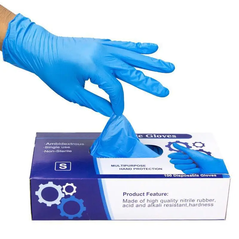 100pcs Disposable Nitrile Gloves for Food Processing Medical Dentistry Oil proof Acid Resistance anti static for Hand protection