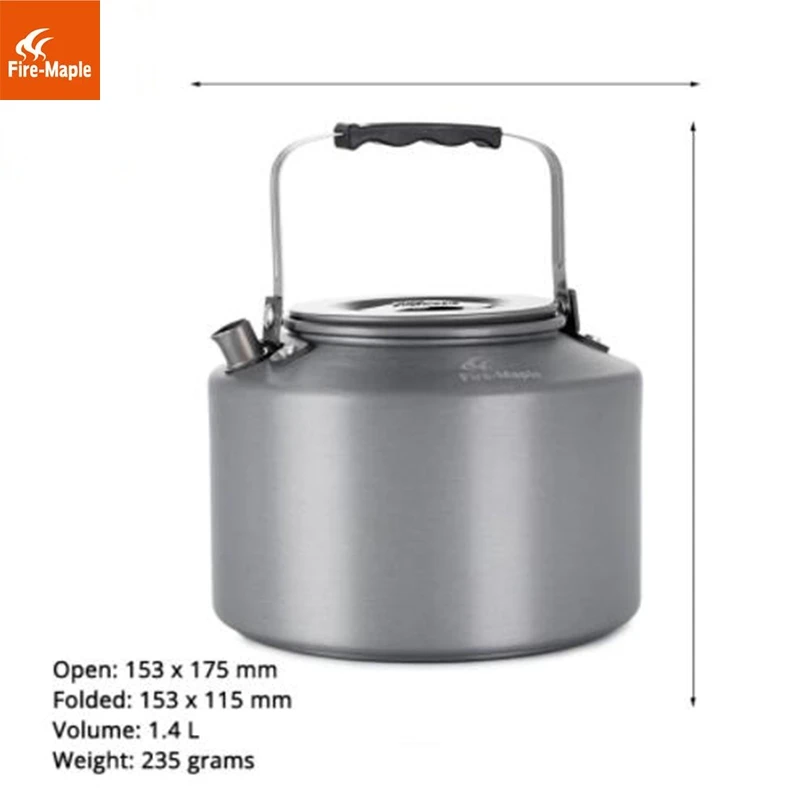 Fuego de arce al aire libre Camping senderismo explorar Picnic botella de agua ultraligero portátil café tetera 0.8L/1.5L
