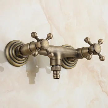 

Antique Bathroom Faucet Solid Brass Washing Machine Mixing Valve Gold Washing Machine Faucet Hot And Cold Bathroom Products