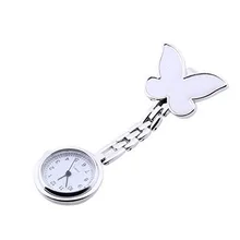 Amecor Мода бабочка медсестры клип-на Подвеска для броши Висячие кварцевые карманные часы montre femme