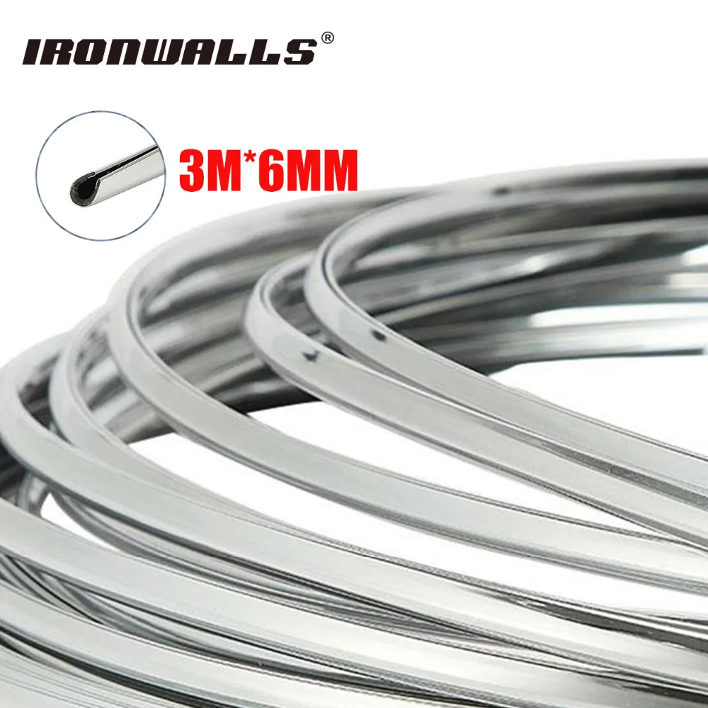 

Ironwalls 6mm 3m Car Moulding Strip Car-Styling Auto Tape Protective Trim Decoration Universal For Door Air conditioning outlet
