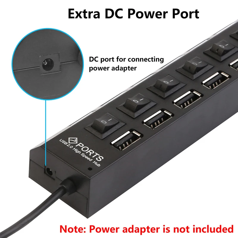 Разветвитель 7 портов USB мульти устройств концентратор супер скорость Настольный ПК Ноутбук планшеты