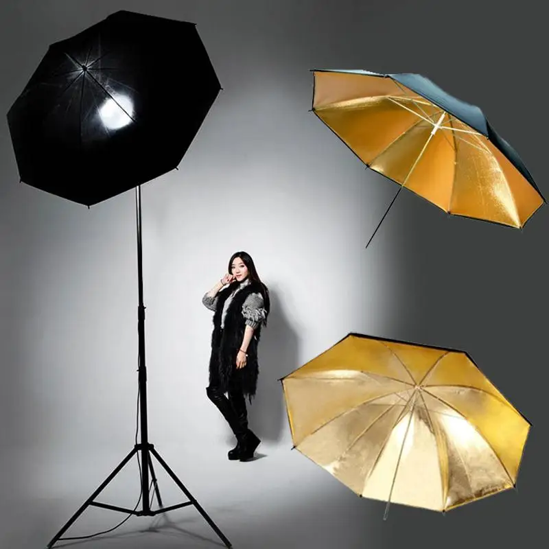 Photo Studio Photography Flash Lighting 33'' Reflective Umbrella Black