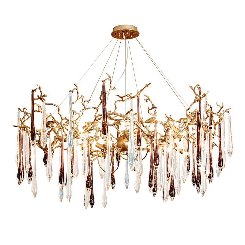 

Mooielight LED Large Artistic Branches Chandeliers Coloured Glaze Chandelier Light Lighting Hotel Chandeliers Copper Chandelier