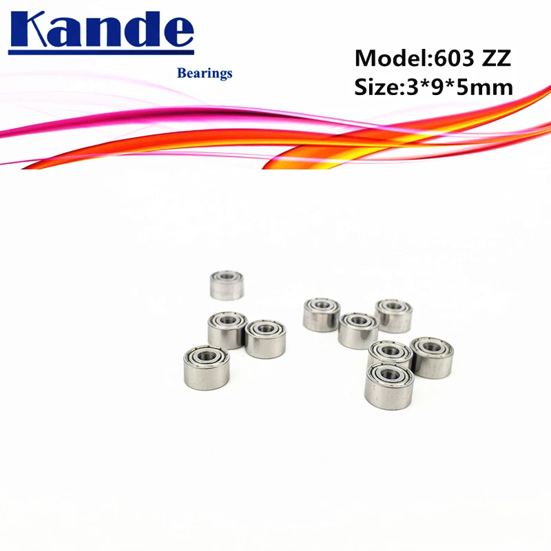 Kande подшипники 603 603ZZ 603 ZZ 10 шт. ABEC-1 ABEC-3 ABEC-5 миниатюрный шариковый подшипник с глубоким жёлобом 3x9x5 мм 603-2Z