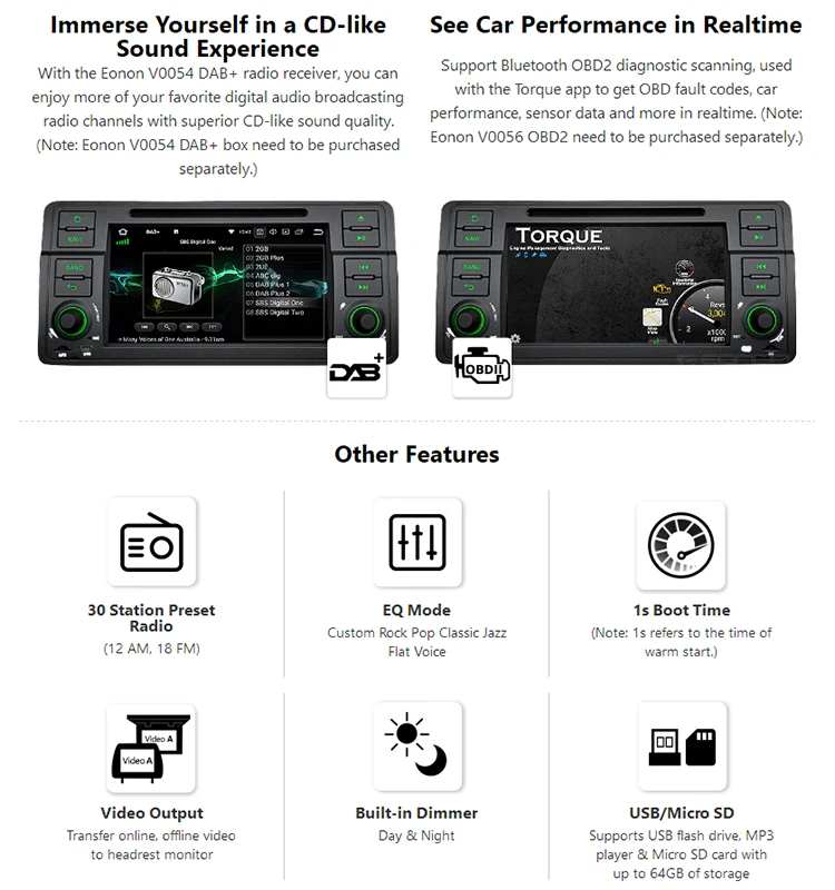 Excellent 7" Android 8.0 Octa-Core Car DVD Multimedia Navigation GPS Radio for BMW 3 Series E46 1998-2006 with Split Screen Mode Support 6