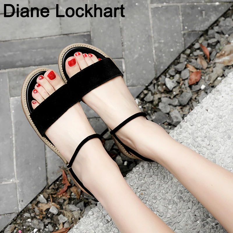 

Women Flat Sandal Size 34-40 New 2019 Cow Suede sandals women shoes female summer slippers ladies casual shoes zapatillas mujer