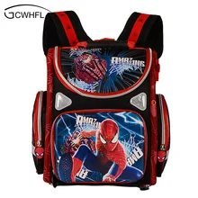 New 2017 Orthopedic Boys School Backpacks Waterproof Child Book Bag Spiderman Motorbike Girls School Bags Kids Satchel