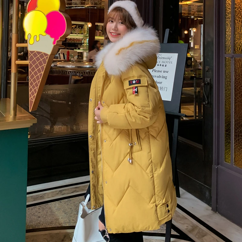 

2019 Hot Sale Winter Jacket Women High Quality Female Warm Thicken Padded Female Long Coat Hooded With Fur Parka