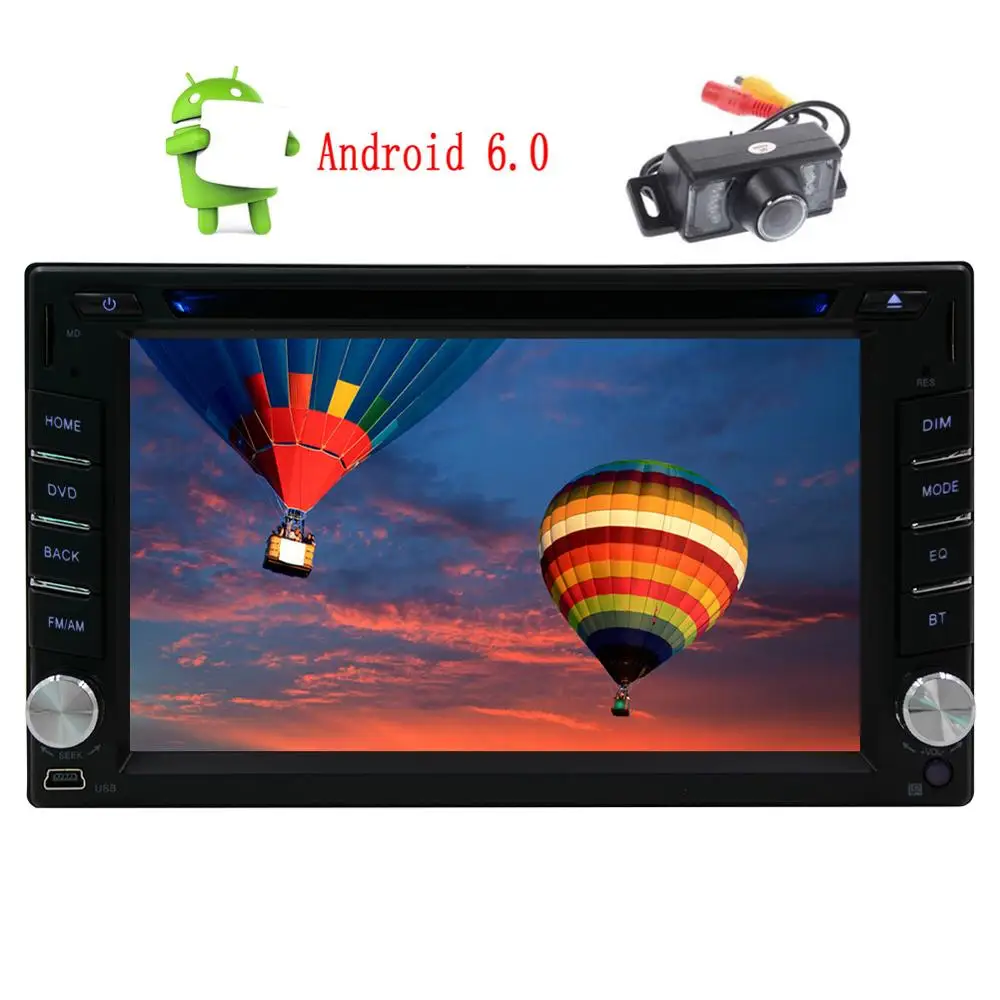 Best Double 2din GPS Car DVD Player Android6.0 Stereo Capacitive screen GPS Navigation Head Unit support 4G OBD USB/SD Phone Link SWC 2