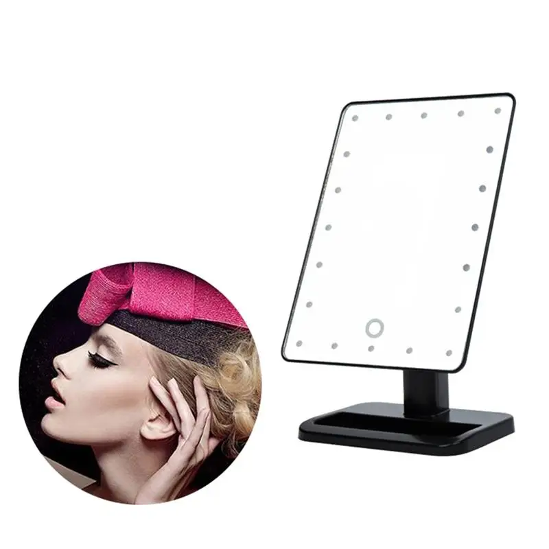 

10x Magnifying Lighted Makeup Mirror with 22 LED lights Touch Screen Removable Spot 180 Swivel Rotation USB Power Supply