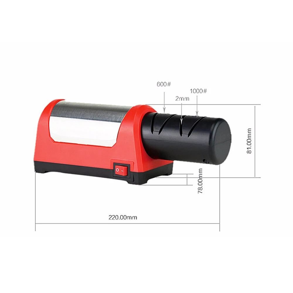 Электрическая точилка для ножей Алмазный стальной керамический точильный камень T1031D двухступенчатый Алмазный кухонный нож с вилкой европейского стандарта