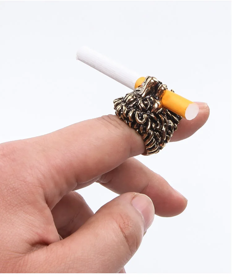 Новое Дымовое кольцо, держатель для сигарет, дизайн Льва, стойка, кольцо на палец для 8 мм, аксессуары для сигарет, гаджет для мужчин