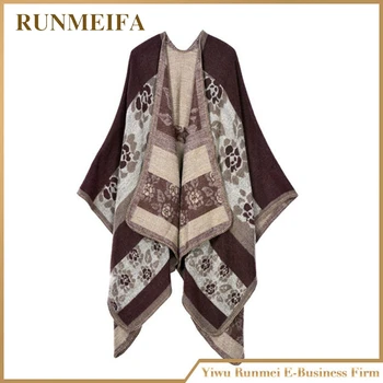 

[RUNMEIFA] Modern Ethnic Style Batwing shawl Sleeve Chiffon Shawl for Girls 6 Styles Fashion Wear Choose