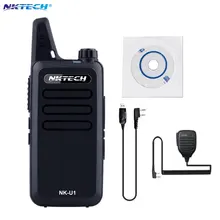 Mini Walkie Talkie NKTECH NK-U1 VS WLN KD-C1 UHF 400-470MHz 5W 16 Channels Handheld Ham Transceiver Two-way Radio +Cable+mic