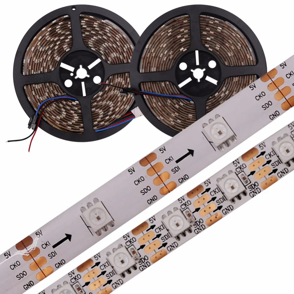 1 м/5 м CX2802 умный светодиодный Пиксельная полоса WS2801 IC, 30/60 светодиодный s/pixels/m, IP30/IP65/IP67 данные и часы отдельно, аналогичный APA102 DC5V