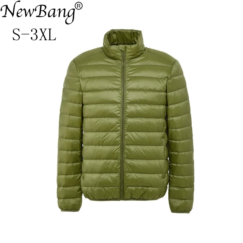 

White Duck Down Jacket Men Ultralight Down Jacket Outdoors Stand Collar Winter Parka With Carry Bag Men Down Jacket Big Size
