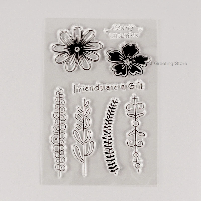 Flower Stamps Friendship Plant Transparent Silicone Scrapbooking | Дом и сад
