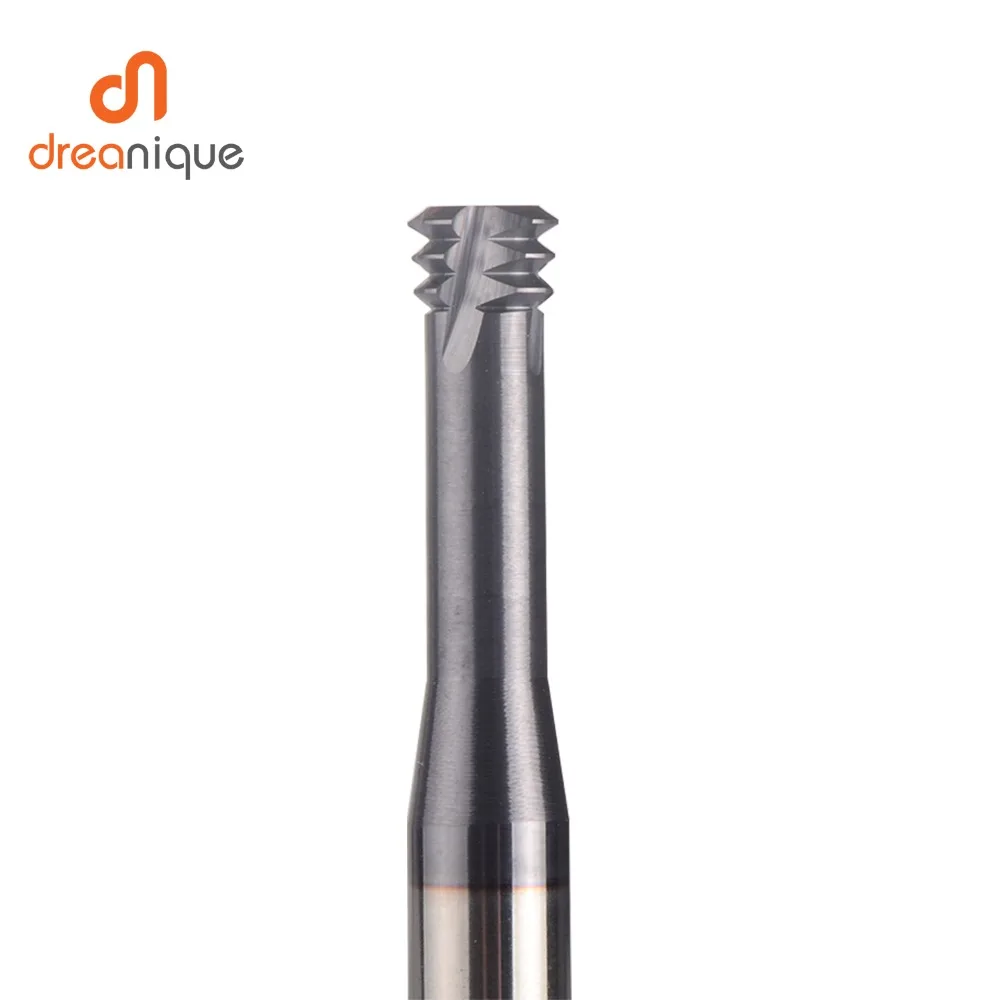 Goedkoop 1 pc carbide legering 3 tand gecoat M1.0 M12 draad einde mills cnc threading frees tool voor ISO draad metrisch