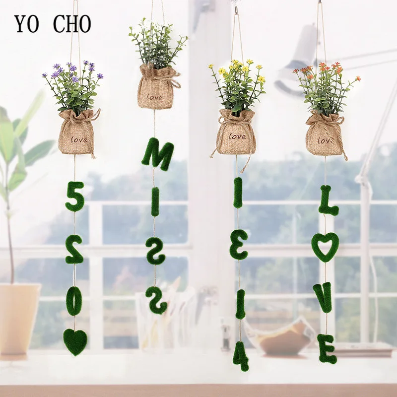 YO CHO 1 шт. четыре модели мини цветок для дома настенные Висячие буквы декоративные