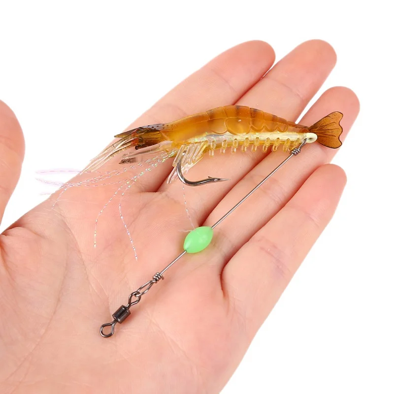 

5 Color & 1 Hook Fake Shrimp Easy Shiner 9cm/6g Luminous Fly Fishing Lures Bionic Carp Bait Whopper Plopper Soft 2018 New 1 pc