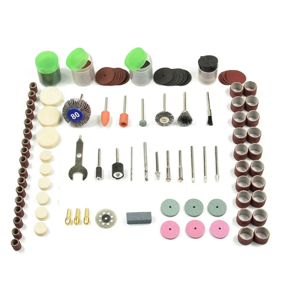 196pcs 1\/8" Shank Rotary Tool Accessories Set Sanding Grinding Brushing Polishing Bits Accessory 