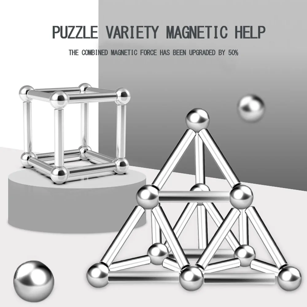 36 шт. магнитный стержень и 27 шт. стальной шар игрушка инновационный магнитный шарик металлический бар модель здания Магнитная конструкция игрушка