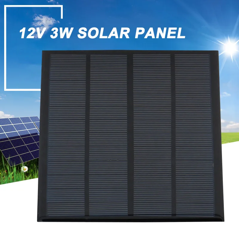 

HOT 3W 12V Mini Solar Panel DIY Polysilicon Solar Charger for Home Office Outdoor Activity TI99
