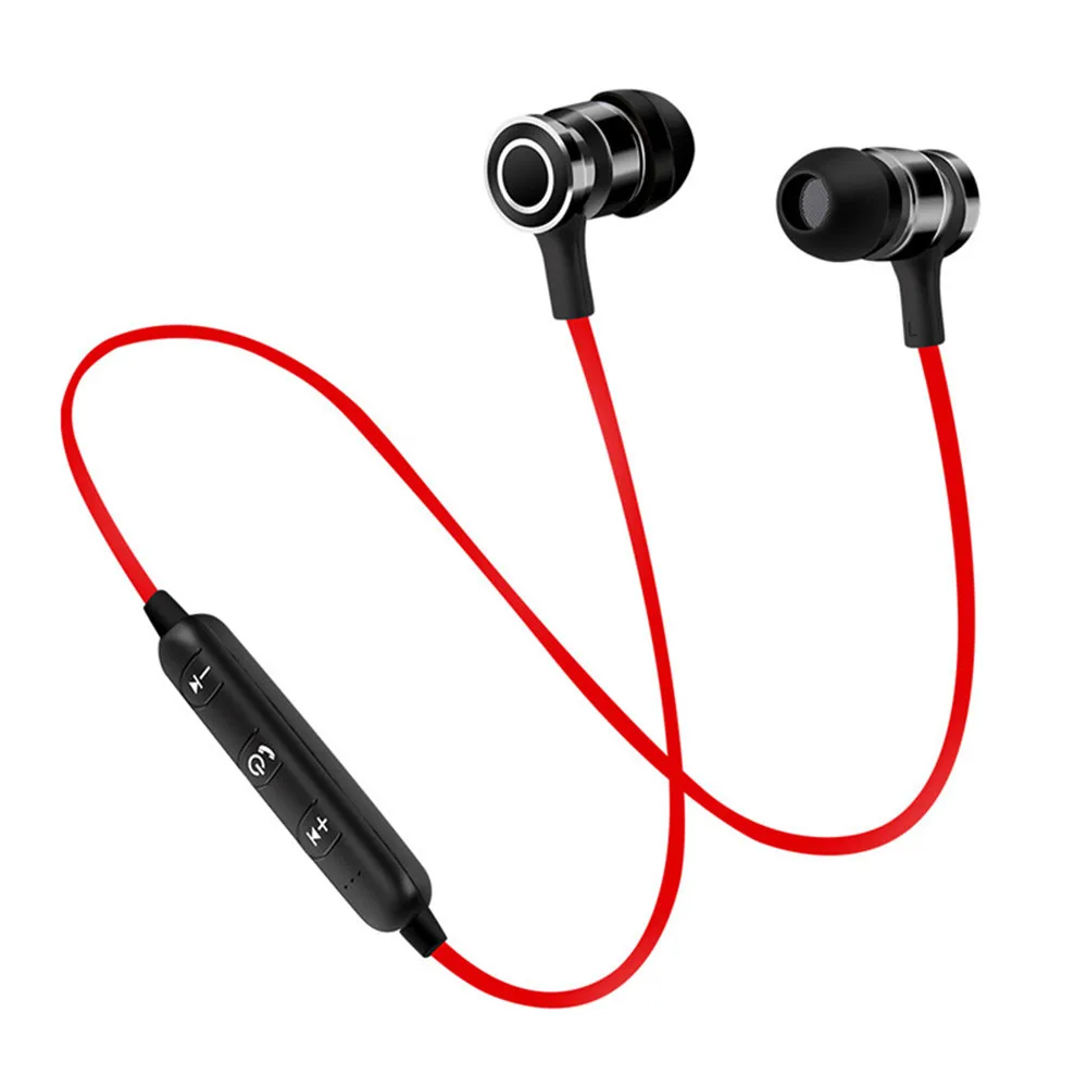 Bluetooth наушники, гарнитура, беспроводные наушники с защитой от пота, магнитные спортивные стерео наушники fone de ouvido для мобильного телефона xiaomi - Цвет: Red-Black