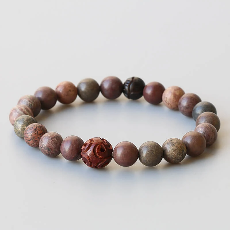 Wholesale-Natrual-Flower-Stone-Beads-With-Red-Sandwood-Lucky-Cloud-Beads-Elastic-Bracelet-Retro-Bangle-GIFT-For-Men-Women-Reikinn-BSM016(3)
