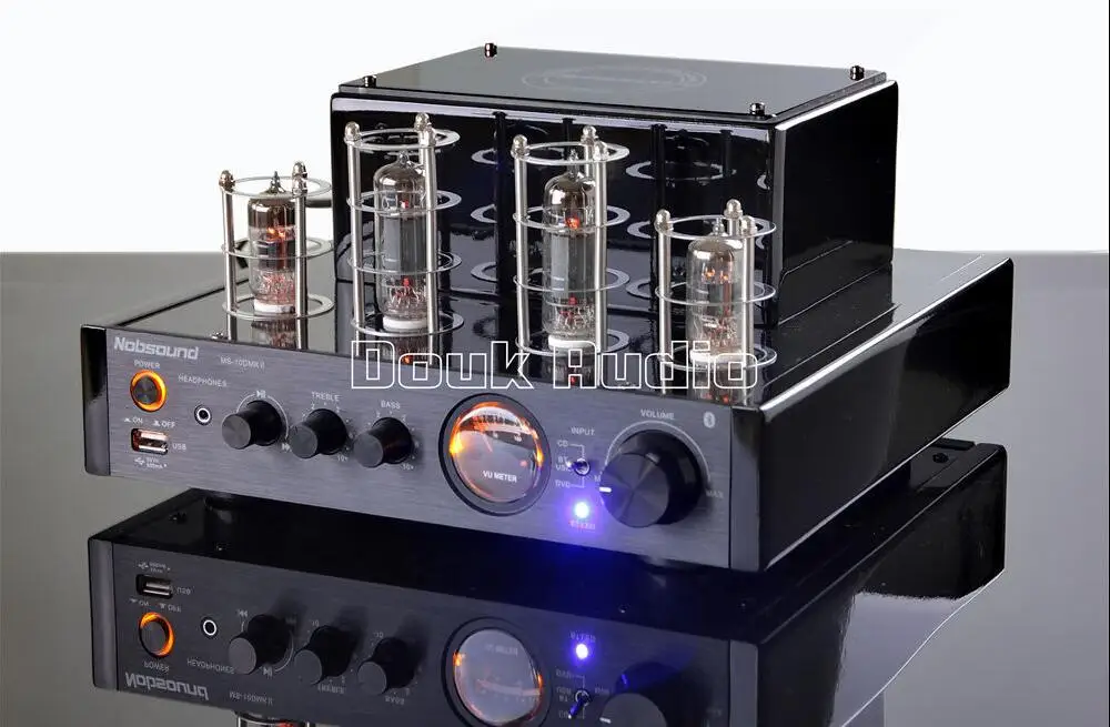 2018 NEW Nobsound MS-10D MKII Bluetooth Tube Integrated Amplifier HiFi Stereo Power Amp Home Audio USB Headphone 110~240V Black