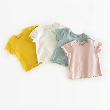 

Newborn Baby T-shirts Solid Short Sleeves Spring Summer Korean style Unisex Baby Girls Boy Tops Infant T Shirt 0-2Y Baby Clothes