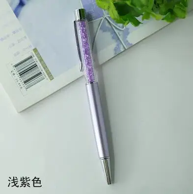 Flattop Хрустальная шариковая ручка печать логотипа рекламная ручка шариковые ручки 50 шт./лот - Цвет: Light Purple