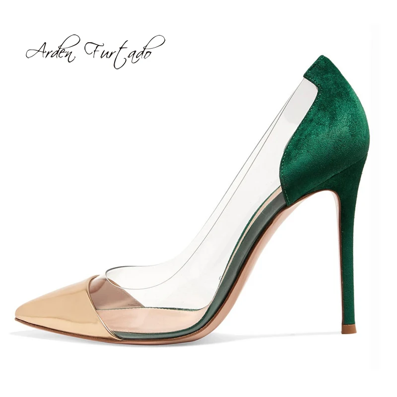 Г. летние туфли-лодочки из ПВХ пикантные вечерние туфли на шпильке элегантные модельные туфли с острым носком из зеленой замши 44 45