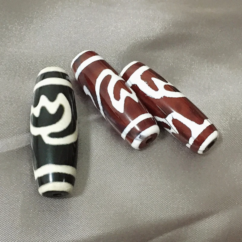 

Vintage Jewelry Buddha Bead Natural Tibetan Dzi Agates Stone Beads Oval Geometric lotus Black Red Antique Agates Beads for Men