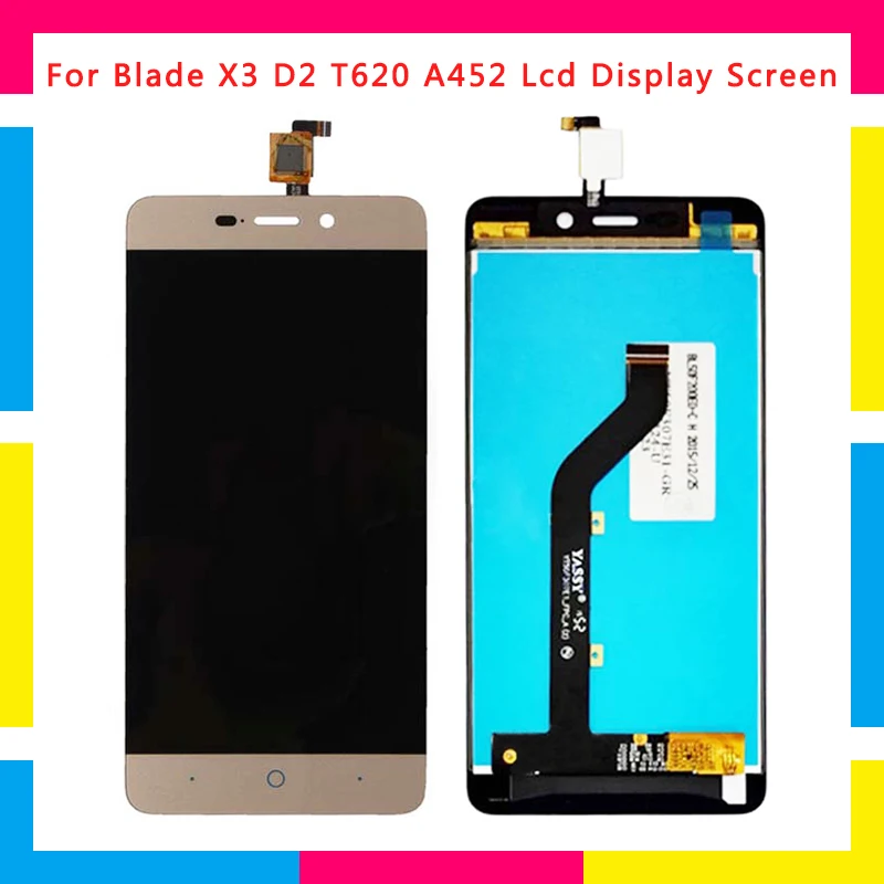 

5pcs/lot LCD Display Screen With Touch Screen Digitizer Assembly For ZTE Blade X3 D2 T620 A452 Replacement