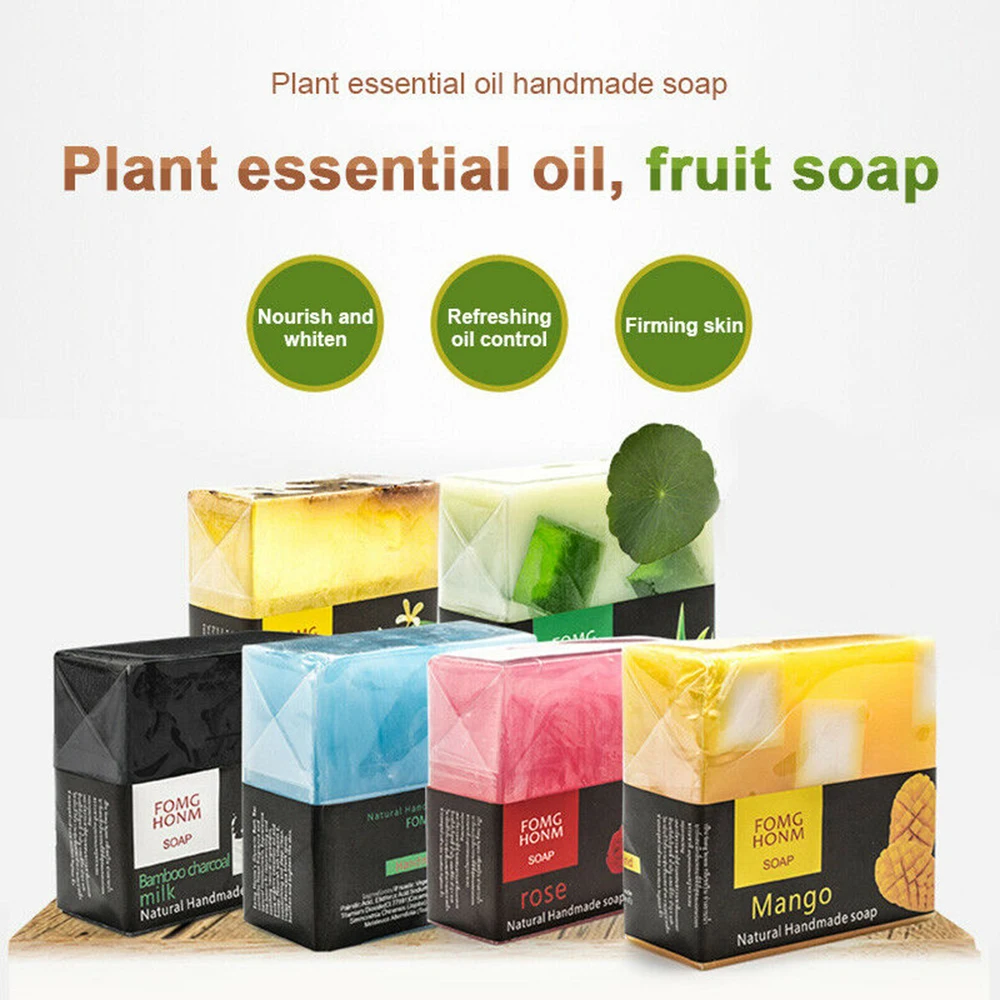 

100g Thai Natural Exfoliating Face Cleansing Soap Rose Bamboo Charcoal Moisturizing Whitening Soap Skin Care Bath Soap TSLM1