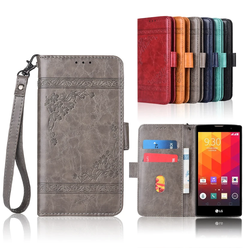 

Newest Wallet case for LG Magna Flip case with Strap,100% special PU leather embossing flower book cover case